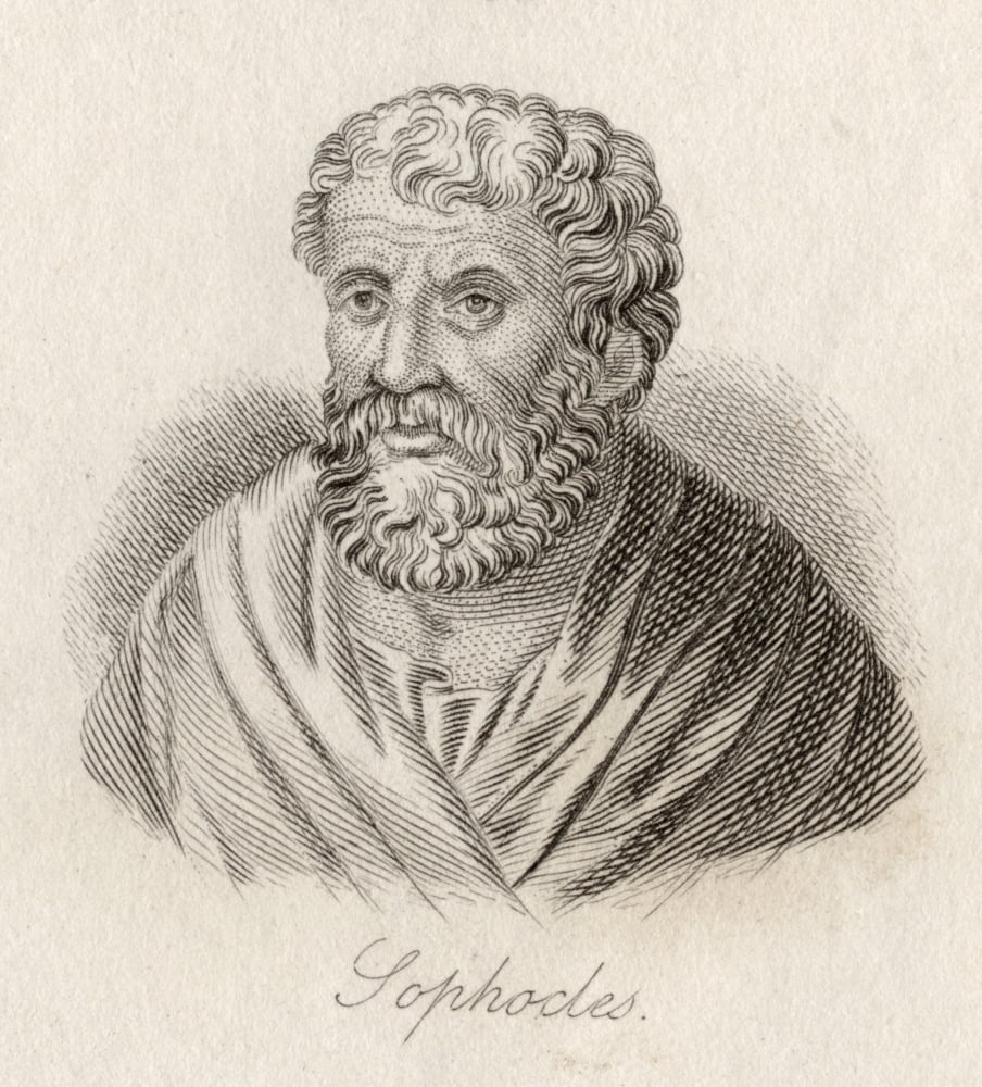 Sophocles 496 Bc-406Bc Ancient Greek Playwright Dramatist Priest And Politician Of Athens Engraved By JWCook Canvas Art - Ken Welsh Design Pics (26 x 30)