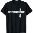 thumbnail image 1 of Sophomore 2027 Class High School Student College T-ShirtMen and women can wear, black T-shirts, gifts. Age: M,L，XL 2XL, 3XL, 490XL, 1 of 4