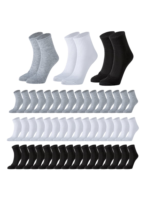 150 Pairs Men's Socks Bulk Quarter Socks Moisture Wicking Socks Casual Sports Ankle Socks Bulk for Homeless Men Women