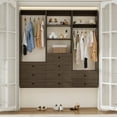 thumbnail image 1 of Sophshelter Modular Closet Organizer System with 2 Hanging Rods, Modern Built in Closet Organizer Systems with 9 Drawers, Wood Shelving Organization, Built in Clothes Storage for Bedroom, Dark Grey, 1 of 8