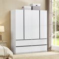 Sophshelter Wood Wardrobe Armoire Storage 4 Door 4 Drawers