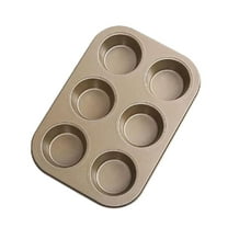 Sopiago 6-Cup Muffin & Cupcake Pans, Non-stick Baking Pans Dishwasher Safe Bakeware for Making Muffin Cakes, Tart, Bread
