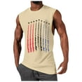 thumbnail image 1 of Sopiago American Flag Tank Top Men Patriotic 4th Of July Shirts for Men Air Force Flyover Muscle Sleeveless Graphic Gym Workout Tank Tops for Men Beige,M, 1 of 4