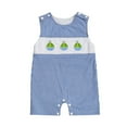 thumbnail image 1 of Sopiago Baby Boy Clothes Embroidery Smocked Jumpsuit Sleeveless Romper for Baby Boy Spring Summer Outfit Baby Boys' Overalls (Dark Blue,3-6 Months), 1 of 7