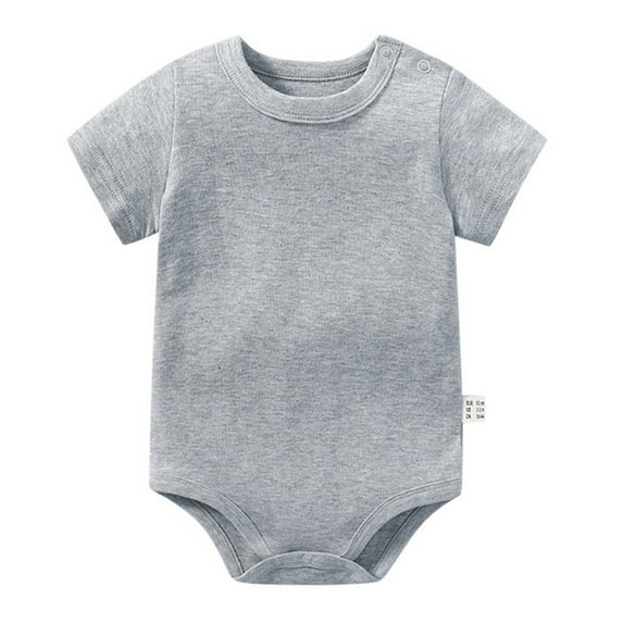 Sopiago Baby Boy Girl Bodysuit Summer Clothes Soft Outfit Short Sleeve Romper Grey,6-9 Months