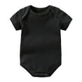 thumbnail image 1 of Sopiago Baby Boy Girl Short Sleeve Bodysuit Cotton One-Piece Summer Clothes Black,3-6 Months, 1 of 3
