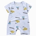 thumbnail image 1 of Sopiago Baby Boy Romper 0-18 Months Cotton Newborn Summer Clothes Short Sleeve Baby Outfit Soft Breathbale Baby Boy Outfits Light Blue,6-12 Months, 1 of 6