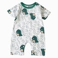 thumbnail image 1 of Sopiago Baby Boy Romper 0-18 Months Cotton Newborn Summer Clothes Short Sleeve Baby Outfit Soft Breathbale Romper Baby Boy Green,0-3 Months, 1 of 7
