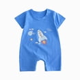 thumbnail image 1 of Sopiago Baby Boy Romper Newborn Infant Summer Clothes Letter Embroidered Short Sleeve Crew Neck Jumpsuit Short Sleeve Romper Baby Boy Blue,9-12 Months, 1 of 4