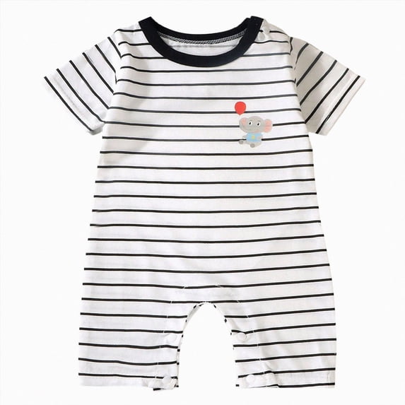 Sopiago Baby Boys Girls Romper One-Piece Beach Outfit Summer Clothes 0-24 Months Romper for Baby Boy Black,0-3 Months