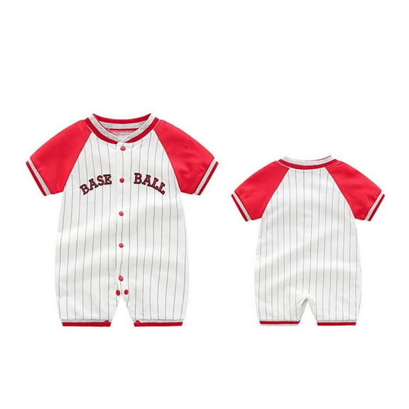 Sopiago Baby Boys Girls Romper One-Piece Beach Outfit Summer Clothes Red,3-6 Months