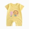 thumbnail image 1 of Sopiago Baby Boys Short Sleeve Romper Summer Infant Onesie Unisex Newborn Baby Clothes Baby Boy Outfits Yellow,6-9 Months, 1 of 4