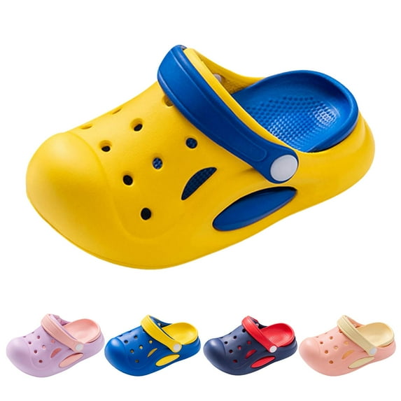 Sopiago Baby Clogs Garden Shoes for Kids Lightweight Breathable Beach Pool Sandals Non-Slip Baby Boys Girls Water Shower Summer Shoes Yellow,11(/Toddler/Little Kid)