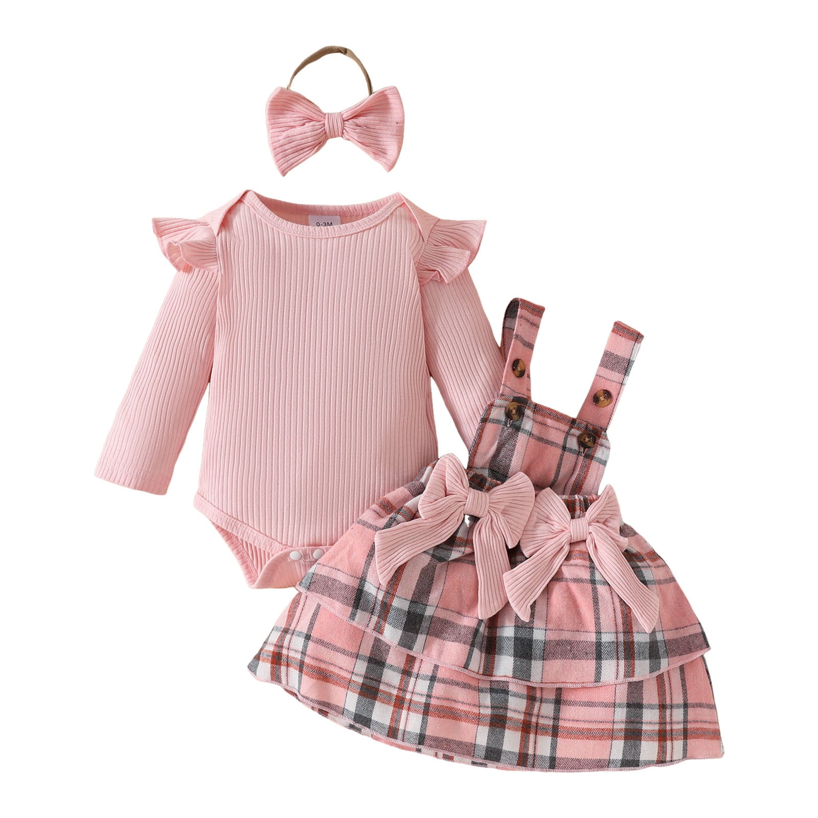 My First New Year's Baby Girl Outfit 2026 - 3 Piece Set With Romper, Flared Pants & Hat