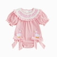 thumbnail image 1 of Sopiago Baby Girl First Birthday Outfit One Silly Goose Bubble Romper Birthday Girl Smocked Onesie Cute Summer Cake Smash Outfit (Red,12-18 Months), 1 of 6