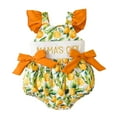 thumbnail image 1 of Sopiago Baby Girl Outfit Mamas Girl Sleeveless Bubble Onesie Romper for Baby Girl Summer Clothes Orange,6-12 Months, 1 of 6