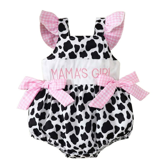 Sopiago Baby Girl Outfit Mamas Girl Sleeveless Bubble Onesie Romper for Baby Girl Summer Clothes Red,0-3 Months