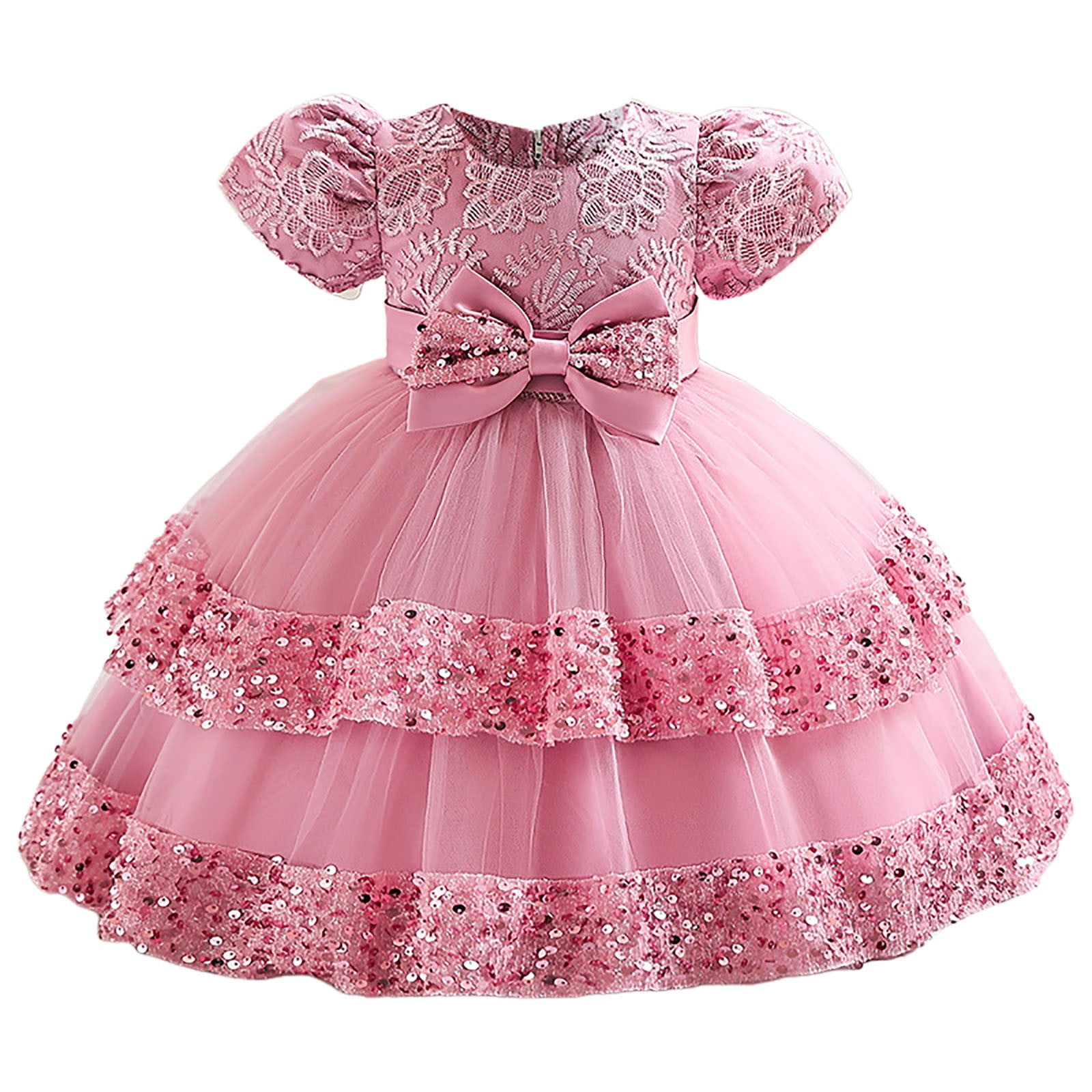 Girls Birthday Dress Flower Girl Pink Princess Dress Girls Party Dress main image 1