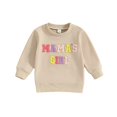 thumbnail image 1 of Sopiago Baby Girl Sweatshirt Long Sleeve Ruffle Tops Basic Graphic Print Oversized Sweater Shirts Kid Fall Clothes Beige,18-24 Months, 1 of 6