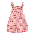 thumbnail image 1 of Sopiago Baby Girls Suspender Shorts Toddler Girl Jumpsuit Sunflower Bib Overalls Romper for Baby Girl Shortalls Pink,2-3 Years, 1 of 7
