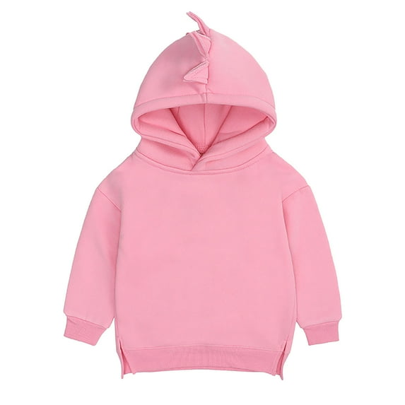 Sopiago Baby Hoodies Fleece Pullover Hooded Sweatshirt Long Sleeve Warm Tops for Kids Hot Pink,3-4 Years
