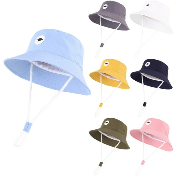 Sopiago Baby Sun Hat Toddler Bucket Hats for Boys Girls UPF 50+ Sun Protective Kids Summer Beach Hat Blue,2-4 Years