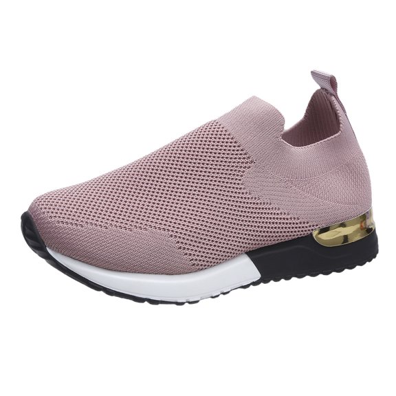 Sopiago Basketball Shoes Women's Slip-On Colorblocked Athletic Sneakers Pink,41