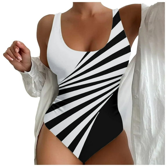 Sopiago Bathing Suit Swimsuits for Older Women Romper One Piece Bathing Suit Retro Vintage Floral Bandage Swimwear Modest Tankini Boyleg White,XS