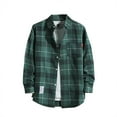 thumbnail image 1 of Sopiago Big And Tall Flannel Shirts for Men Plaid Shirts Casual Men's Button Down Shirts Long Sleeve Regular Fit Green,3XL, 1 of 2
