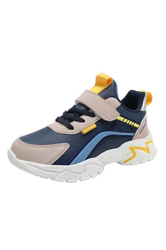 Big Girls Sneakers Kids Breathable Leather Casual Athletic Running Sneakers for Girls Dark Blue (Little kid/Big kid),13