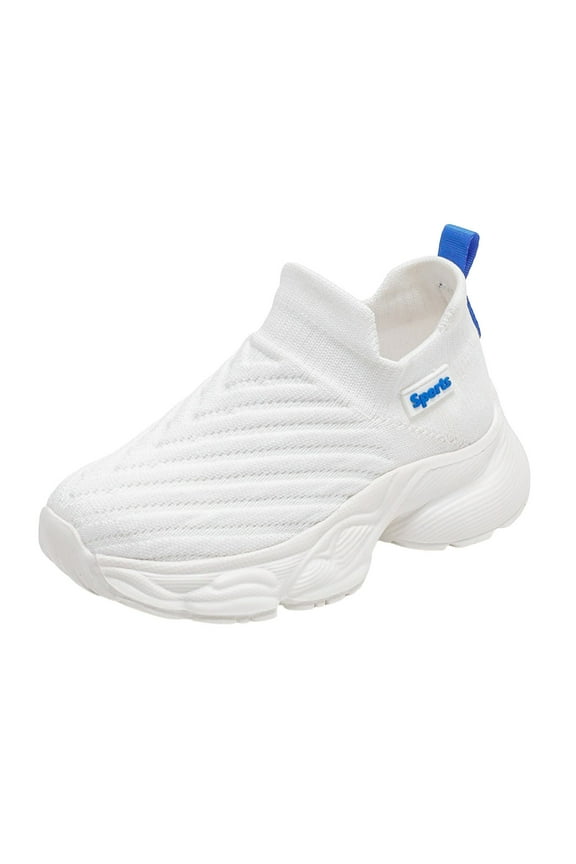 Big Kids Running Shoes Breathable Knitted Soft Skin Friendly Walking Shoes Lightweight Sneakers Toddler Girl White (Little Kid/Big Kid),3