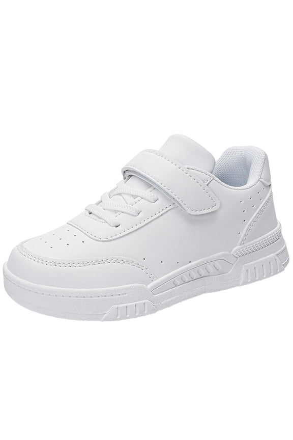 Big Kids Running Shoes Kids Lightweight Breathable Strap Athletic Sneakers Girls White (Little kid/Big kid),12