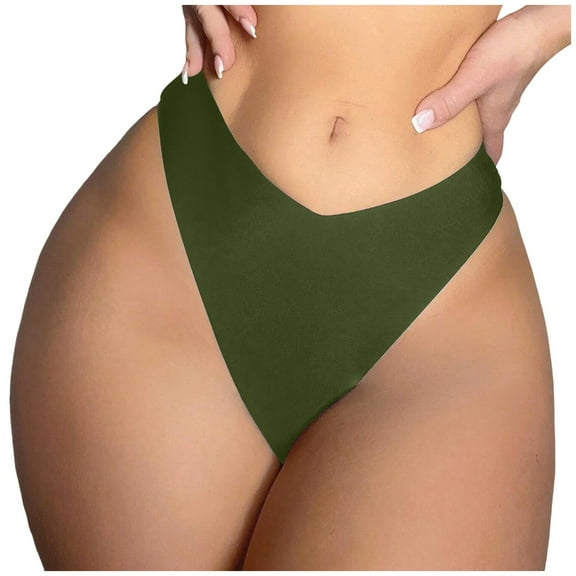 Sopiago Bikini Bottoms for Women Low Waisted Bathing Swimsuit Bottom for Women Cheeky Swim Briefs Green,M