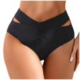 thumbnail image 1 of Sopiago Bikini Bottoms for Women Twist Front Cheeky Swimsuit Bottoms for Women Ruched Bathing Suit Bottoms Black,XXL, 1 of 7