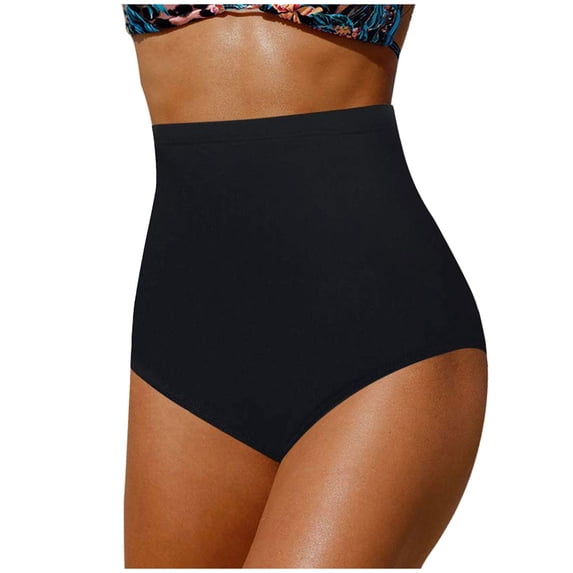 Sopiago Bikinis Full Coverage Bottom Women's High Waisted Bikini Bottom Full Coverage Tummy Control Swimusuit Bottom with Pockets Black,XL