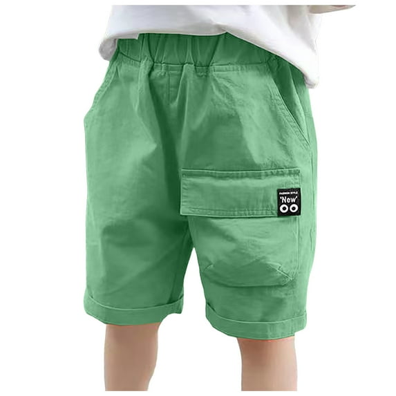 Sopiago Boys Cargo Shorts Outdoor Quick Dry Hiking Shorts Toddler Boy Lightweight Athletic Short with Pockets Green,5-6 Years