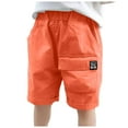 thumbnail image 1 of Sopiago Boys Cargo Shorts Outdoor Quick Dry Hiking Shorts Toddler Boy Lightweight Athletic Short with Pockets Orange,3-4 Years, 1 of 7