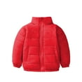 thumbnail image 1 of Sopiago Boys Girls Winter Long Sleeve Zip Puffer Jacket Baggy Short Down Coats for Toddler Red,8-9 Years, 1 of 4