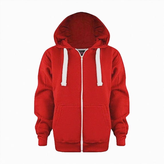 Sopiago Boys Hodies Solid Classic Zip Up Long Sleeve Sweatshirt for Autumn Toddler Clothes Size 3-12T(Red,5-6 Years)