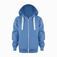 thumbnail image 1 of Sopiago Boys Hoodies Sweatshirt 3-12T Fall Winter Long Sleeve Warm Hoodie Zip Up Sweatshirts with Pocket for Kids Blue,3-4 Years, 1 of 7