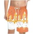 thumbnail image 1 of Sopiago Boys Ice Cream Shorts Summer Beach Cute Preppy Athletic Shorts with Pockets Elastic Waist Boys Baseball Shorts (Orange,10-13 Years), 1 of 7
