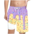 thumbnail image 1 of Sopiago Boys Ice Cream Shorts Summer Beach Cute Preppy Athletic Shorts with Pockets Elastic Waist Youth Baseball Shorts (Purple,13-14 Years), 1 of 7