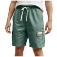 thumbnail image 1 of Sopiago Boys Lightweight Cargo Shorts Youth Drawstring Quick Dry Shorts for Boys Kids Hiking Short with Zipper Pockets (Dark Green,4-5 Years), 1 of 5
