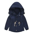thumbnail image 1 of Sopiago Boys Rain Coat Casual Outerwear Kids Lightweight Zip Hooded Jacket Baby Cute Dust Coat Navy,9-10 Years, 1 of 3