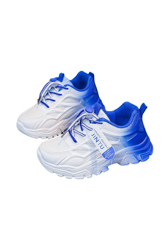 Boys Running Shoes Fashion All Seasons Sports Shoes Lace Up Flat Sole Non Slip Comfortable Casual Toddler Sneakers Girls Blue,10(Toddler/Little Kid/Big Kid)