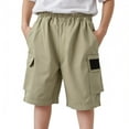 thumbnail image 1 of Sopiago Boys Shorts Kids High Waisted Cargo Shorts Summer Casual Toddler Boy Shorts with Pockets (AG,9-10 Years), 1 of 5