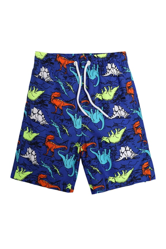 Boys Swimming Trunks Mesh Lining Water Resistant Beach Board Shorts Swim Shorts for Boys Blue,10-12 Years
