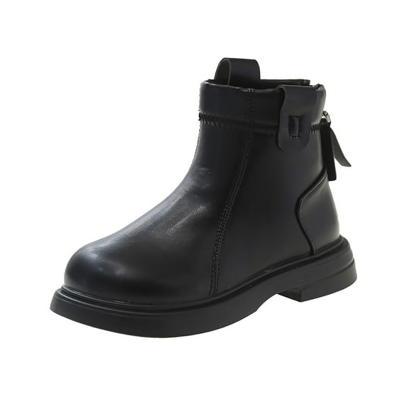 Sopiago Boys Work Boots Fashion Kids Solid Color Boots for Girls Black (Toddler/Little Kid/Big Kid),1.5