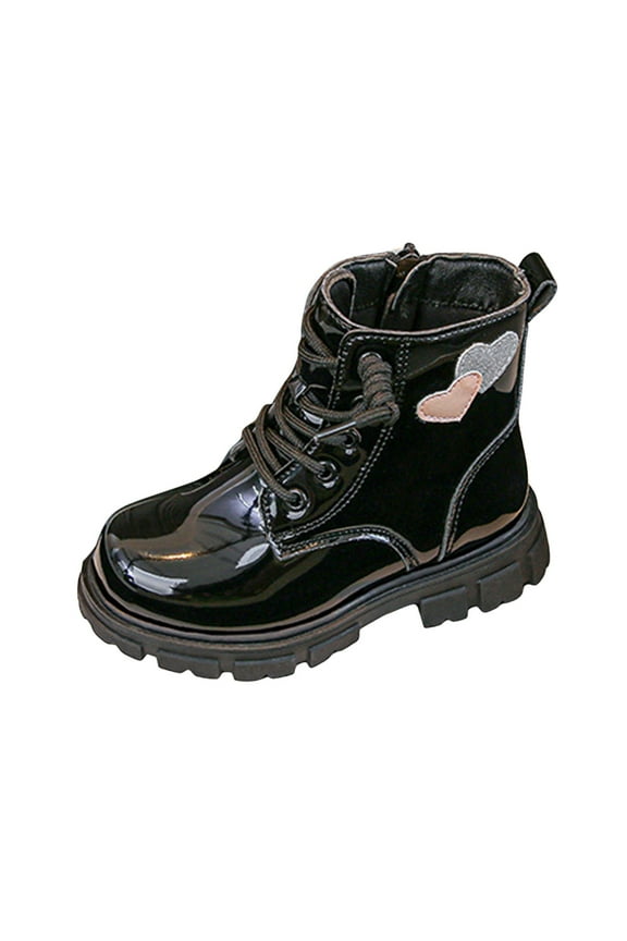 Boys Work Boots Fashion Kids Solid Color Boots for Toddler Girls Black,10.5