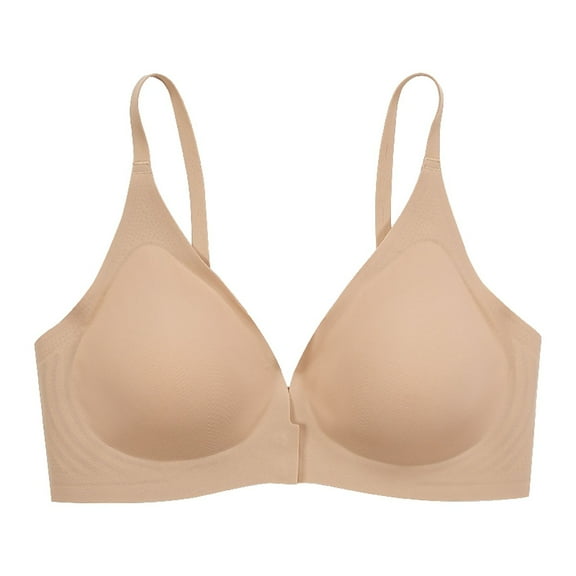 Sopiago Bra for Seniors, Front Snap Closure Bras, Front Snaps Women's Bra Beige,XL